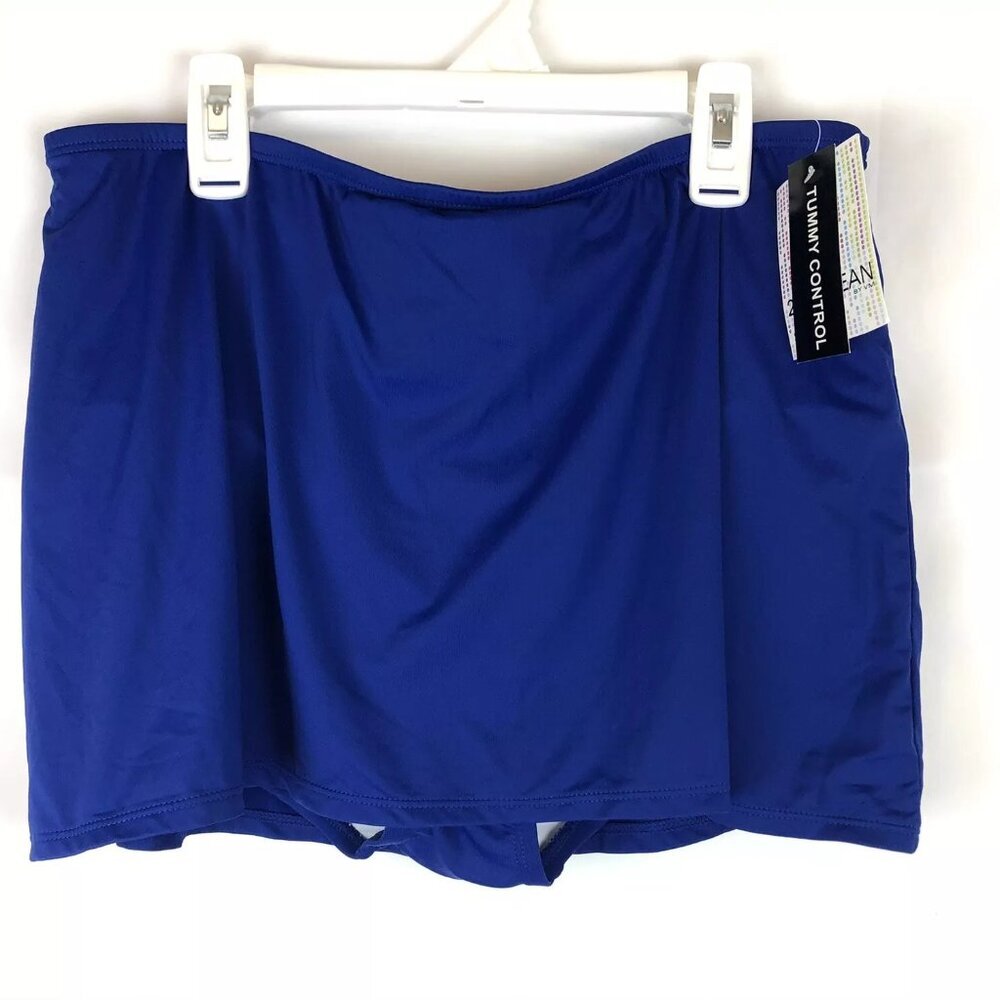 24th And Ocean, Women’s Blue Skirted Bikini Bottom, Size Extra Large